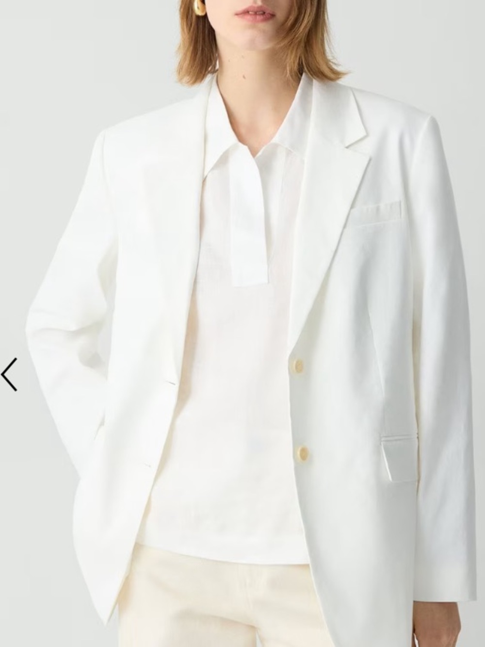 Theory Women’s White Tailored Blazer - linen blend, 8